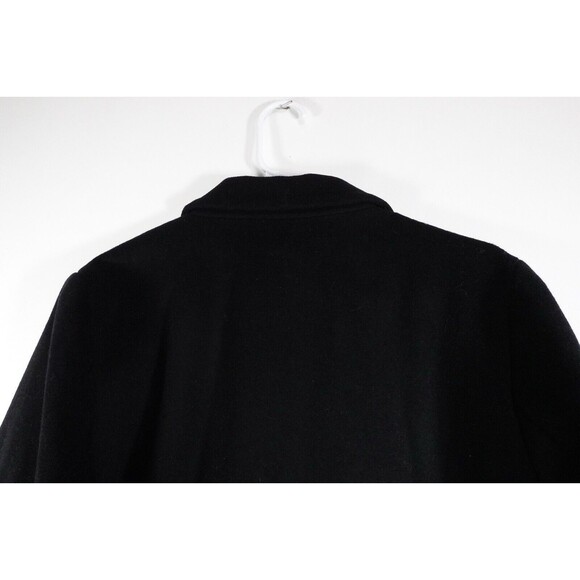 Quince Black Italian Classic Single Breasted Wool Coat Size Medium long warm - Picture 7 of 9